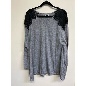 Lace Shoulder long sleeve